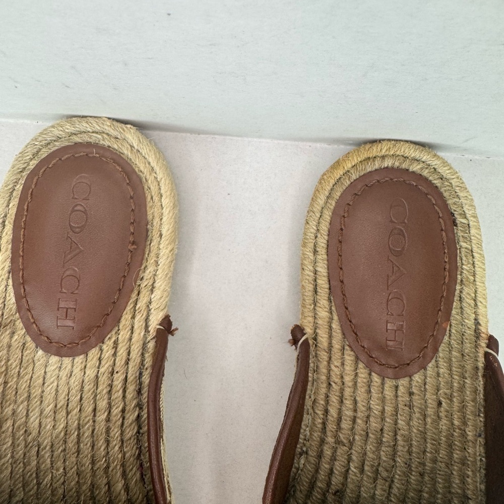 Coach Signature Brown and Tan Espadrille Slip-Ons - Picture 5 of 8